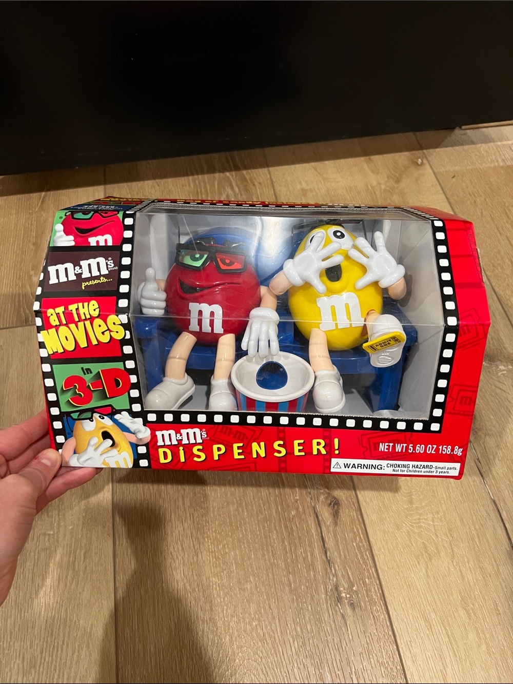 M&M'S Red & Yellow Movie Theater Candy Dispenser Set. New in box no candy